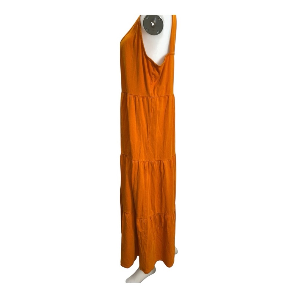 J.Crew Women's Bronze Orange Sleeveless Cotton Tiered Maxi Dress Size L Cotton - Picture 4 of 12